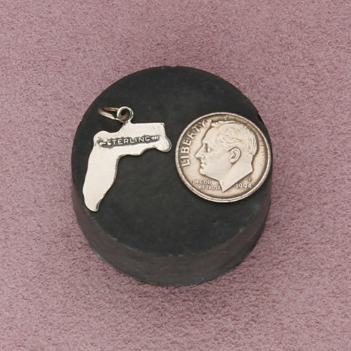 sterling silver vintage florida state travel charm pendant