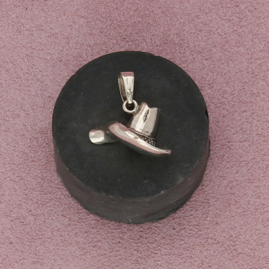 sterling silver vintage diamond-cut hat pendant
