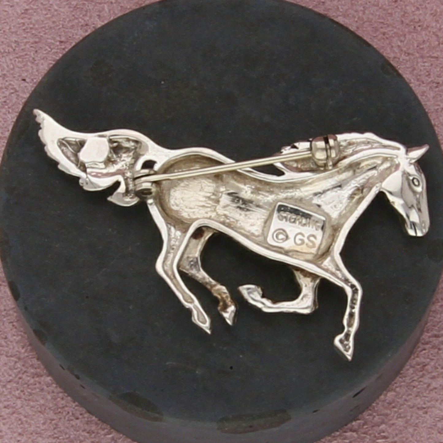 sterling silver vintage southwestern galloping horse brooch