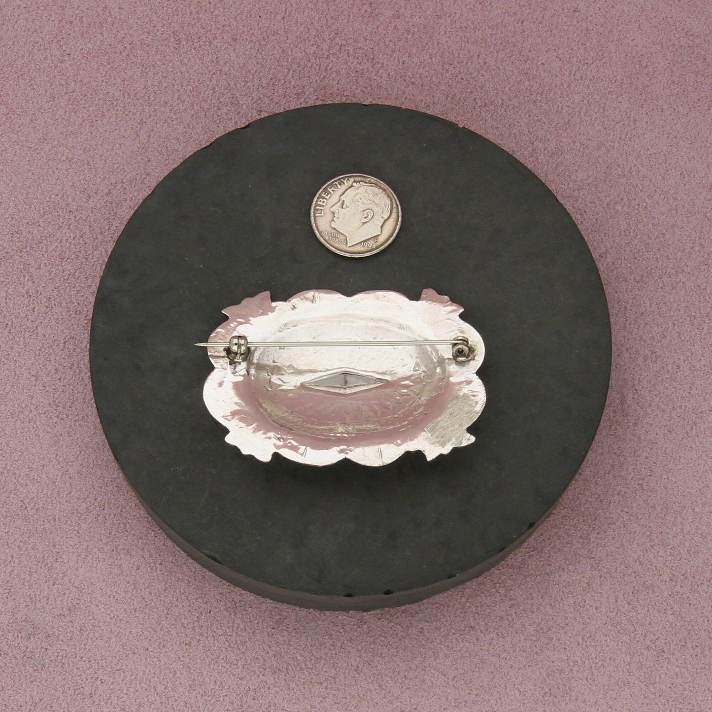 navajo sterling silver vintage hand-stamped concho pin brooch