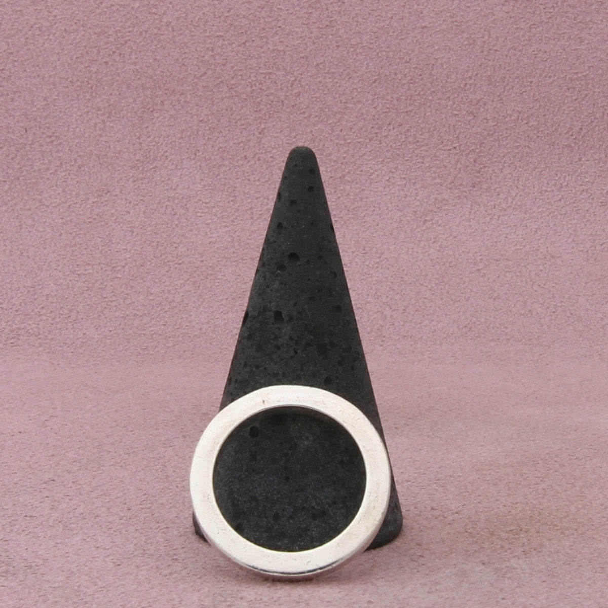 sterling silver 3mm edged stack band ring size 7.75