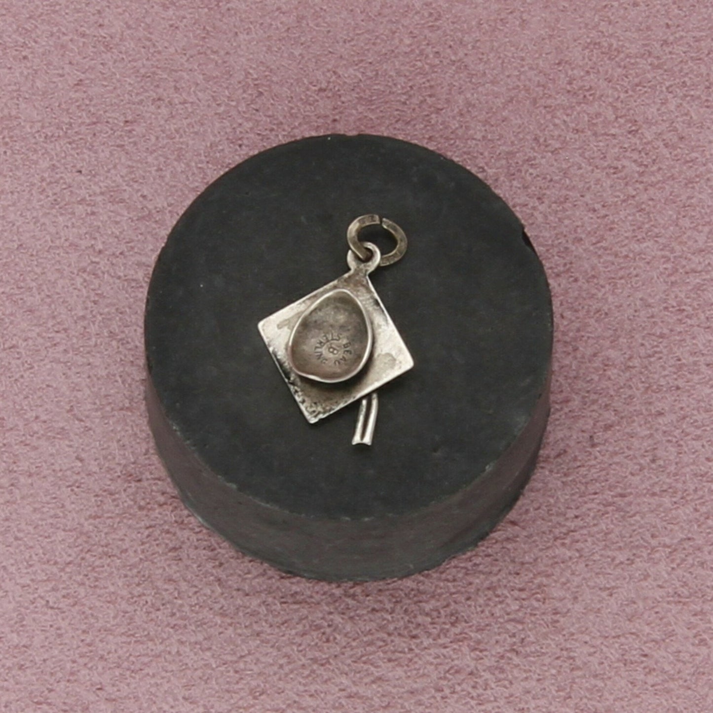 beau sterling silver vintage grad graduation mortar cap charm pendant