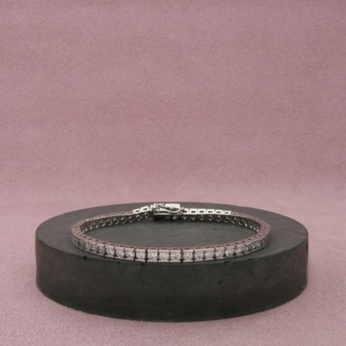 Sterling Silver Round C Z Single Row Tennis Bracelet Size 7.25in