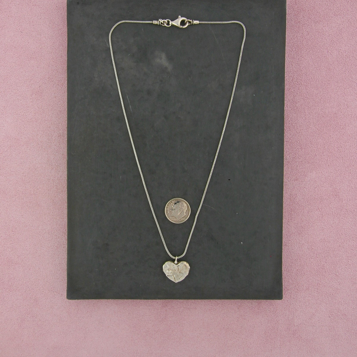 silpada sterling silver hammered heart necklace size 17in