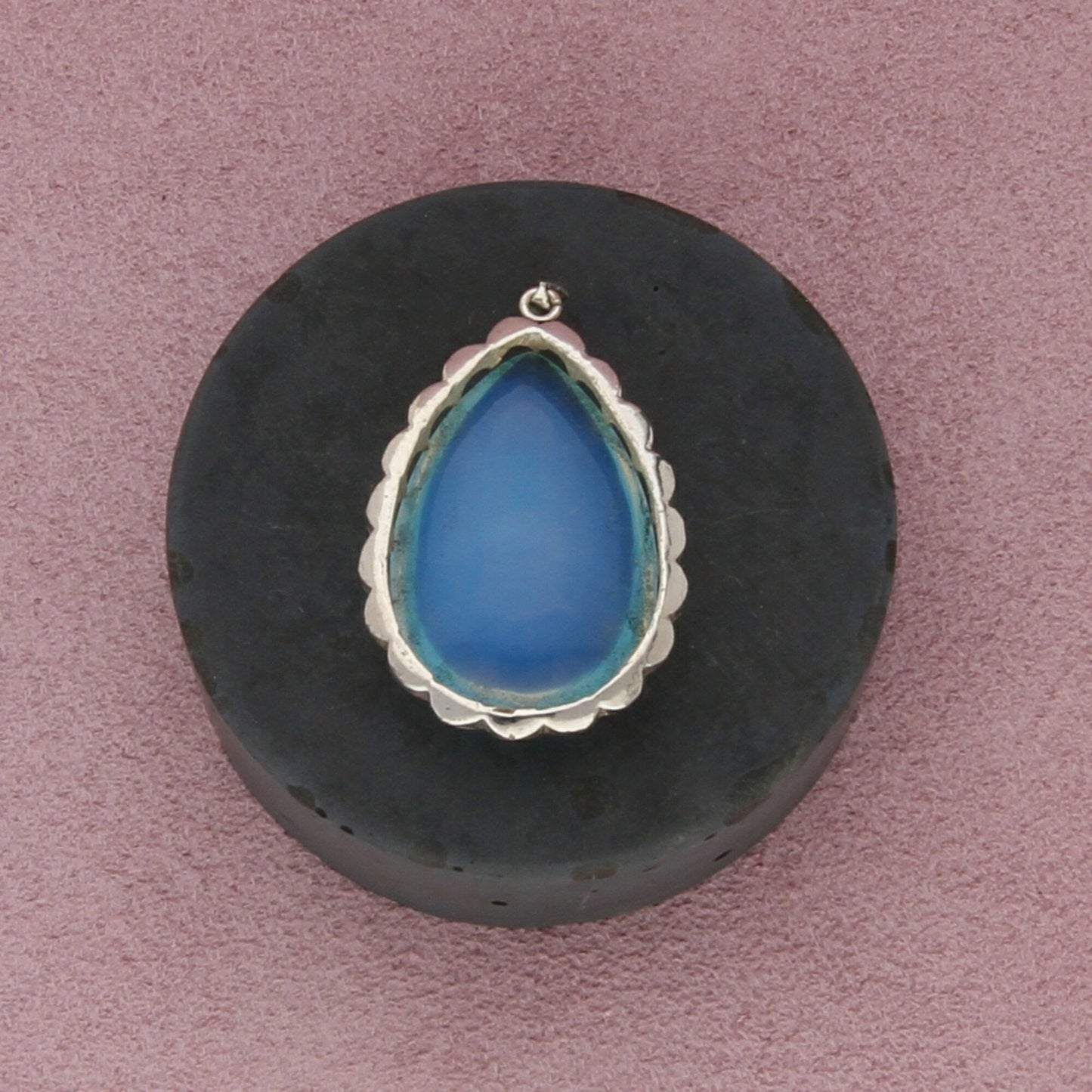 sterling silver water opal drop pendant