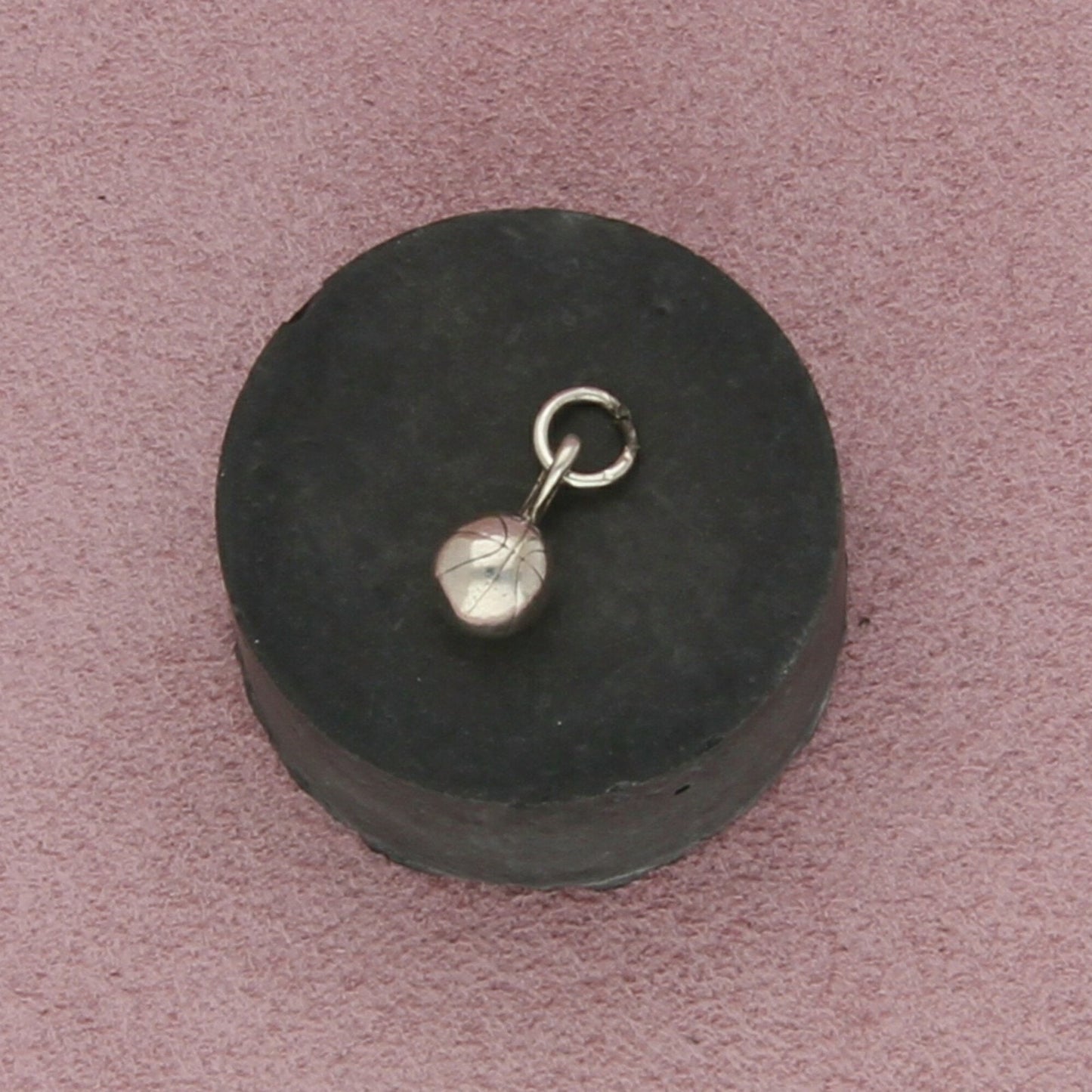 sterling silver vintage 3d basketball charm pendant