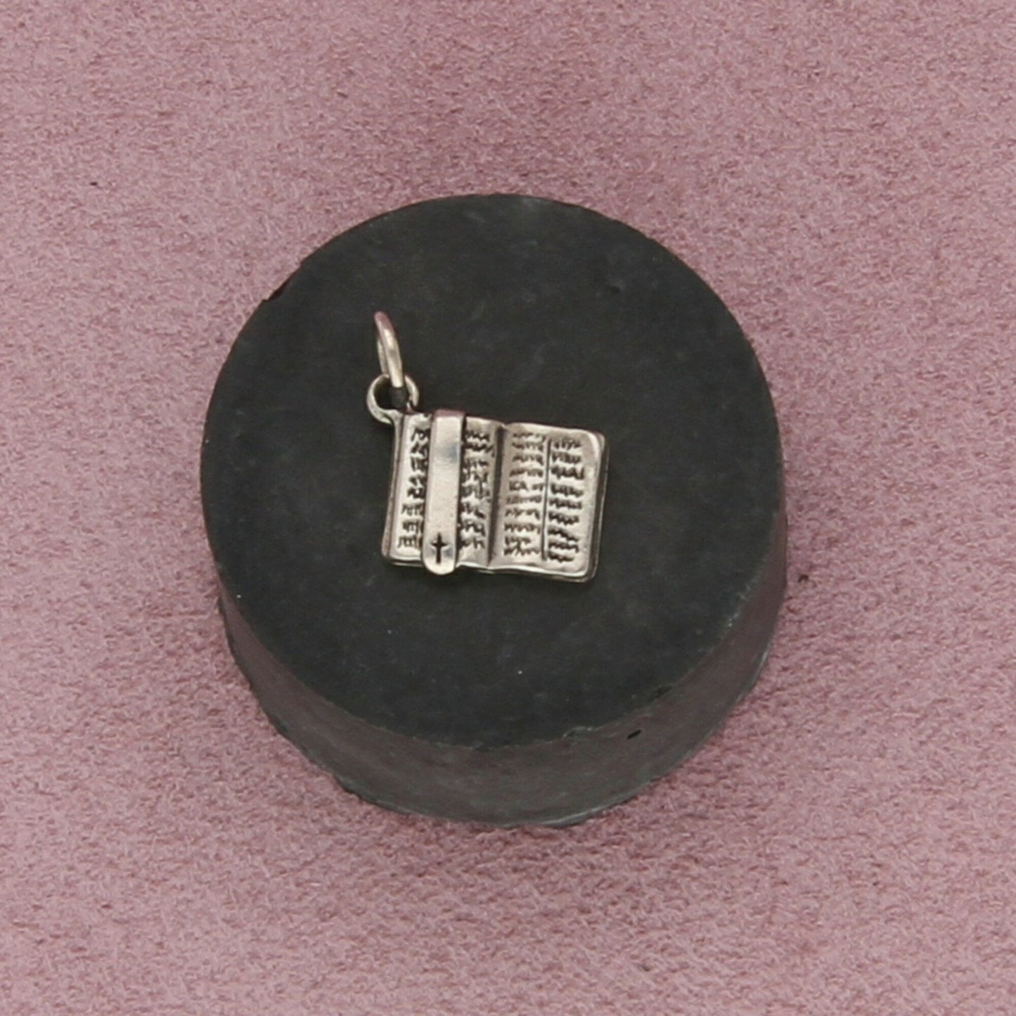 sterling silver vintage open holy bible charm pendant