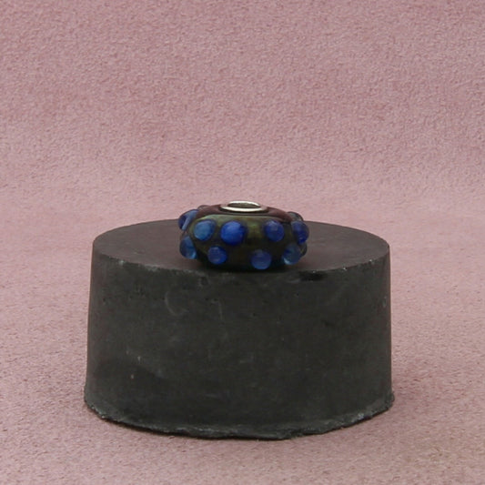 trollbeads sterling silver blue fizz cobalt blue bumpy murano glass bead charm