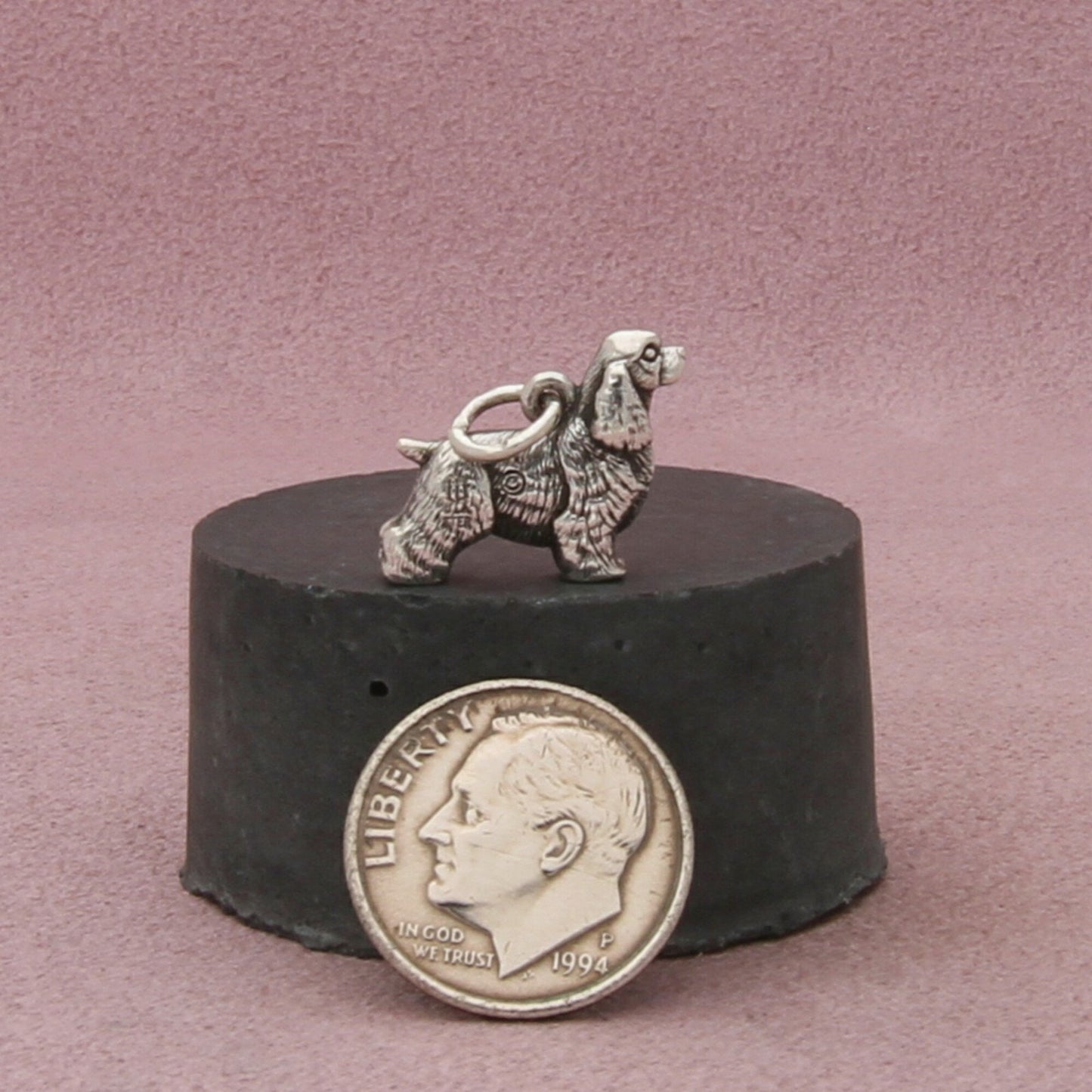 james avery sterling silver retired 3d cocker spaniel dog charm pendant