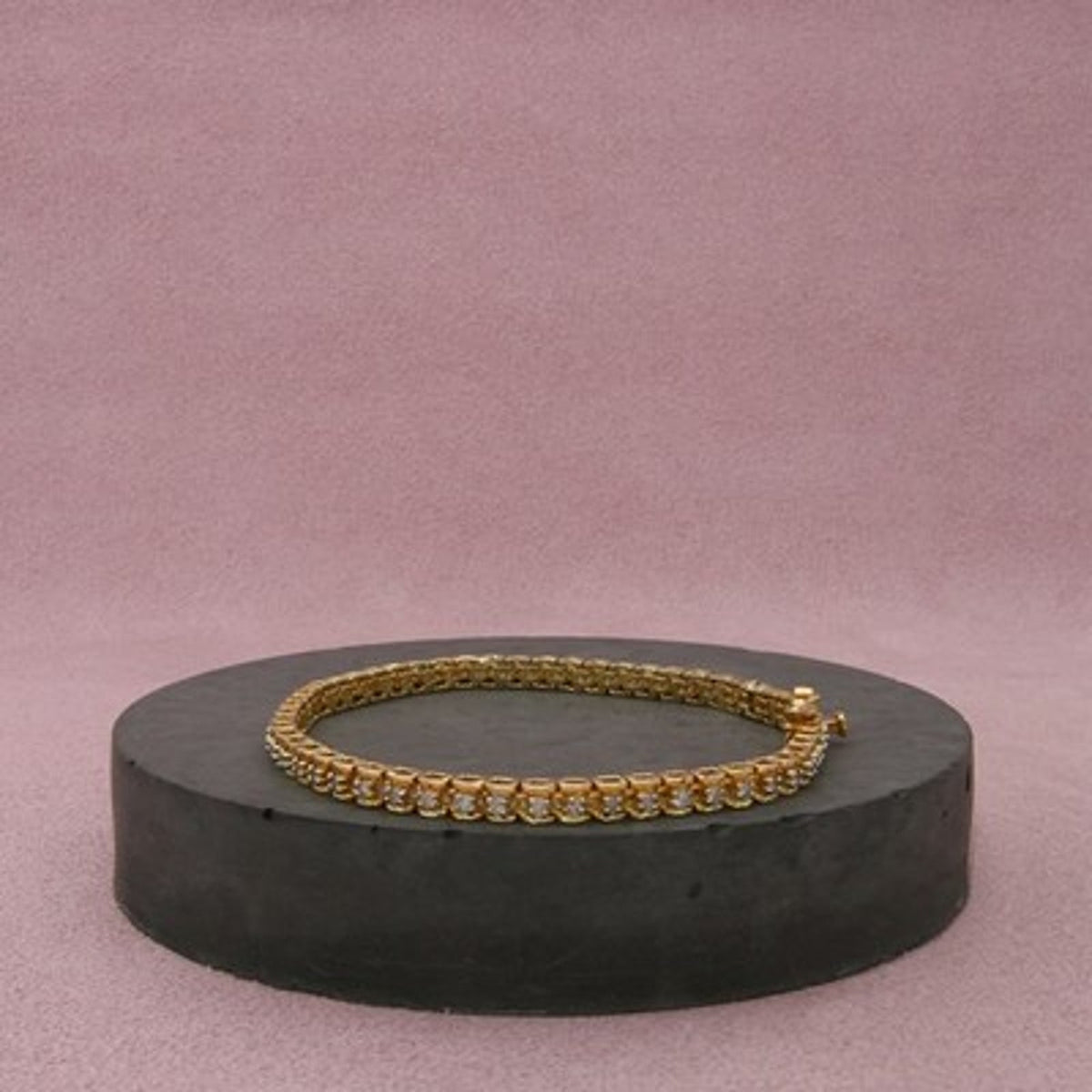 Victoria Townsend Sterling Silver Gold Plate Diamond Bracelet Size 6.75in