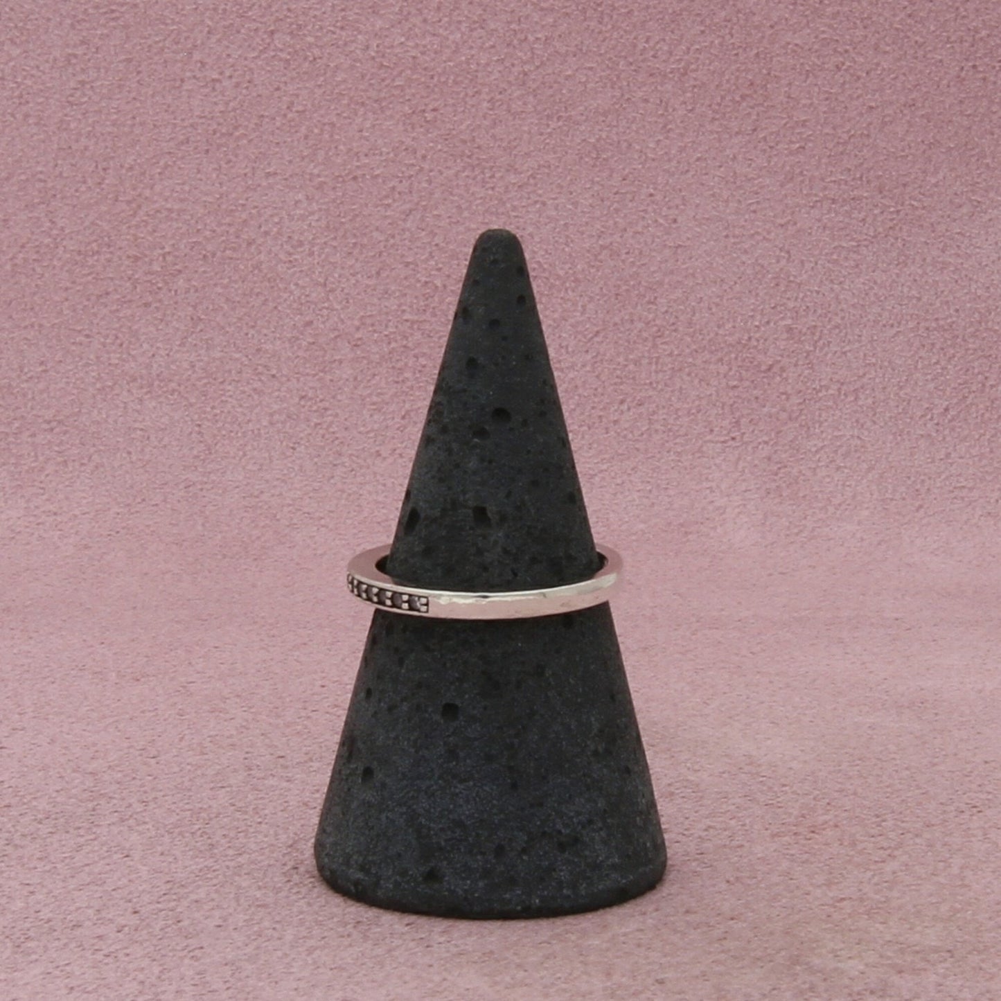 sterling silver dainty cz stack band ring size 7
