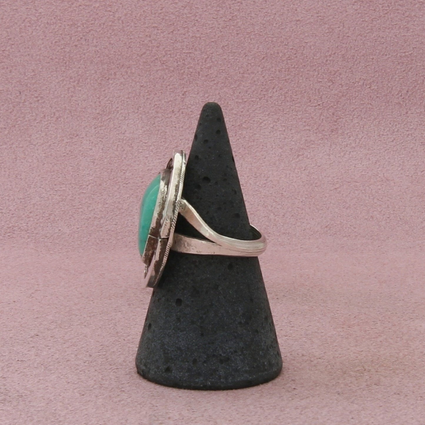 navajo sterling silver vintage braided turquoise ring size 5.75