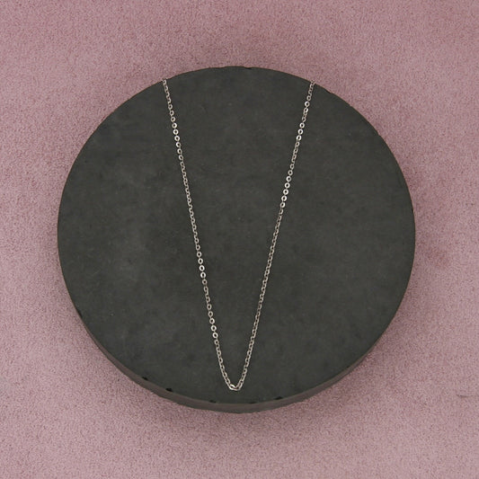 sterling silver italy 1mm flat cable chain necklace size 18.5in