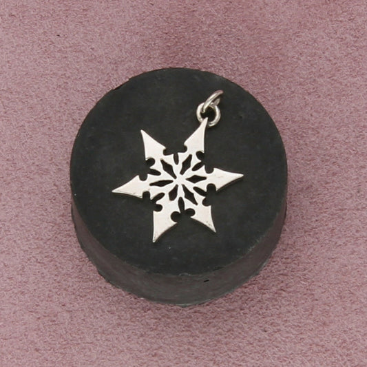sterling silver vintage winter snowflake charm pendant