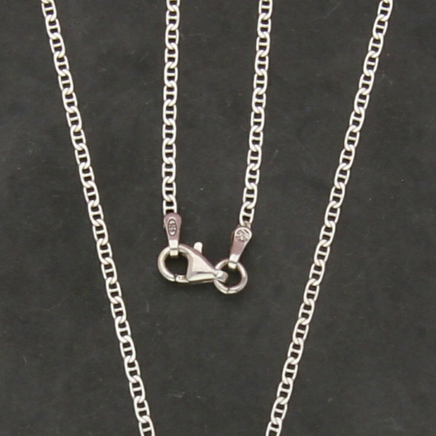 sterling silver italy 2mm mariner chain necklace size 18in