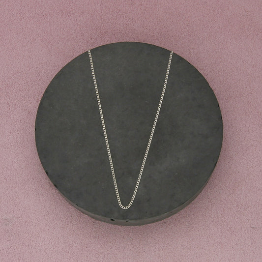 sterling silver 1mm curb chain necklace size 21.25in