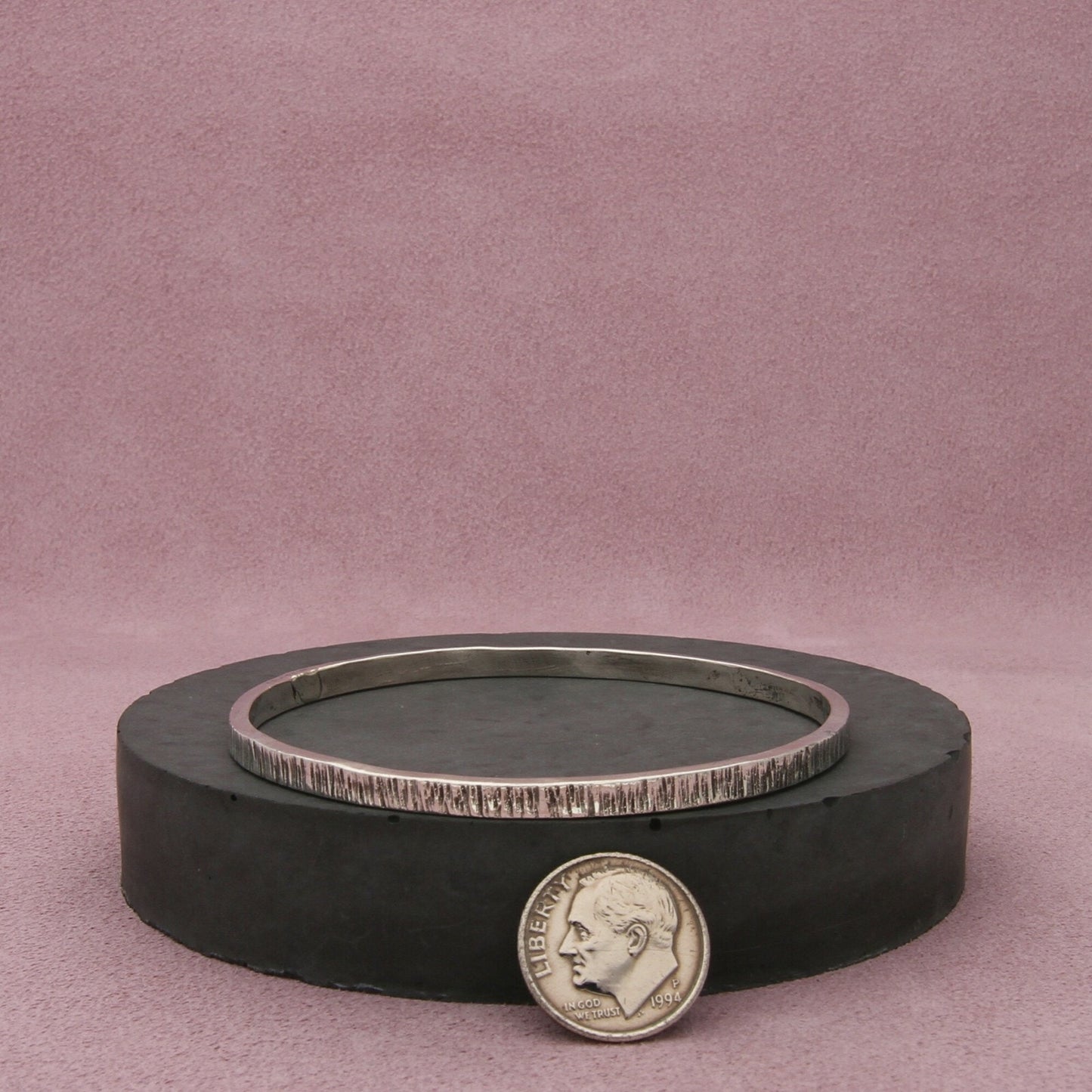 sterling silver vintage textured stack bracelet size 7.75in