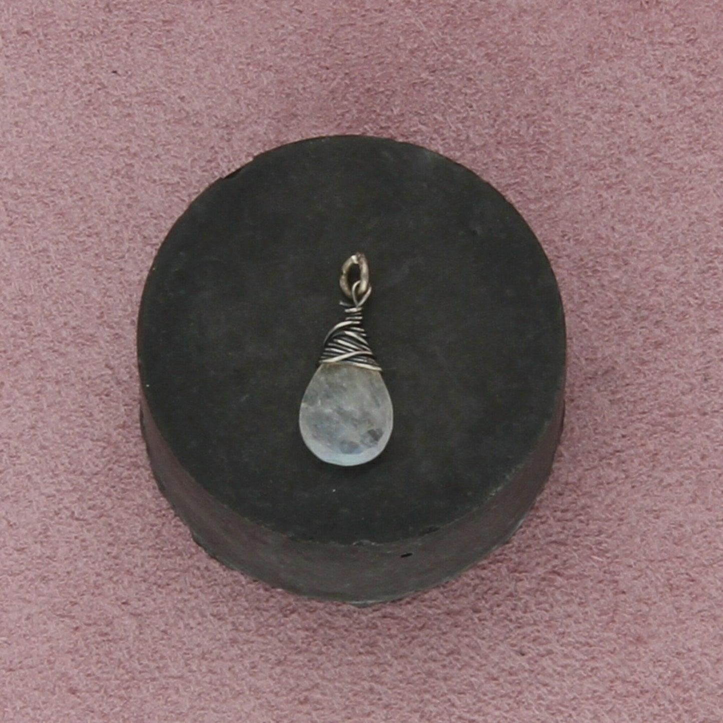 sterling silver dainty quartz pendant