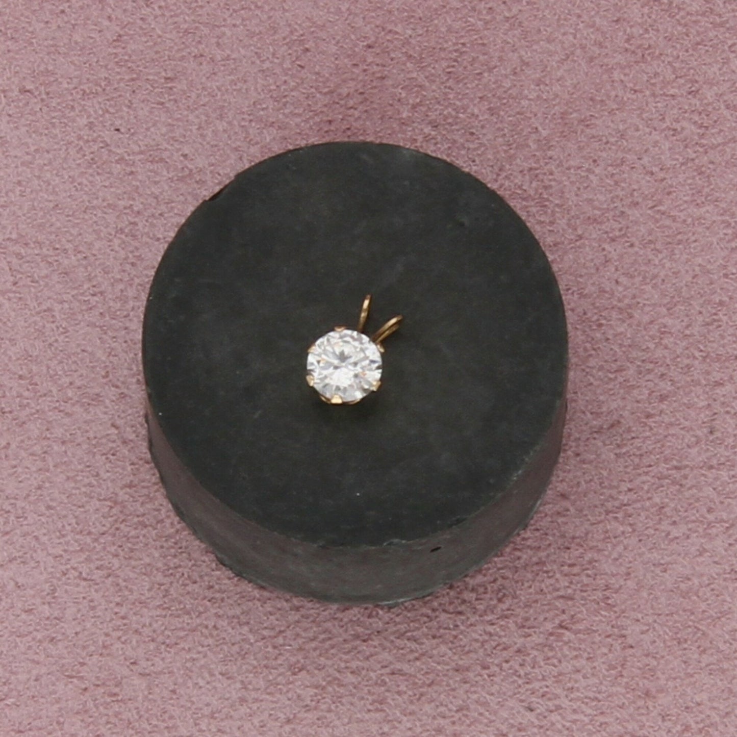 10k yellow gold dainty cz drop pendant