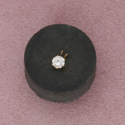 10k yellow gold dainty cz drop pendant