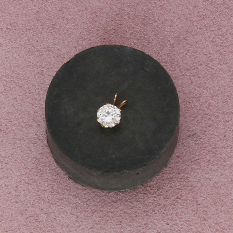 10k yellow gold dainty cz drop pendant