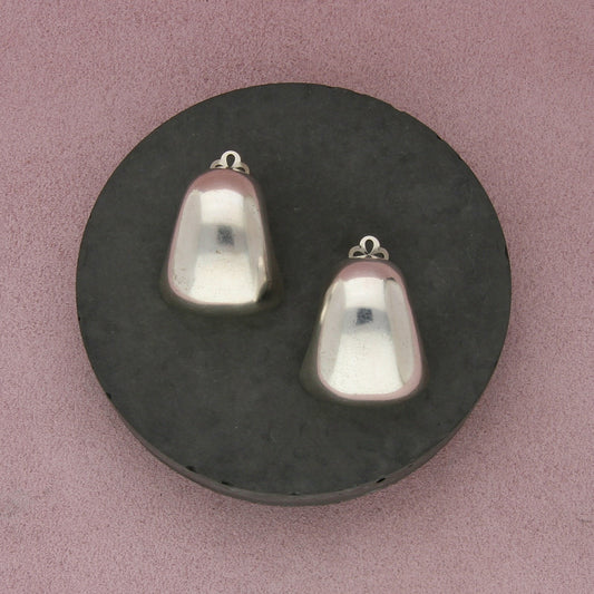 sterling silver vintage electroform domed statement clip-on earrings