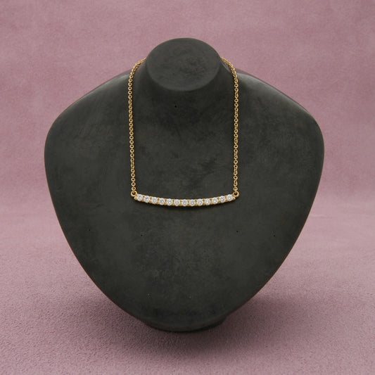 bony levy 18k yellow gold 0.42 ct diamond bar necklace size 17-19in