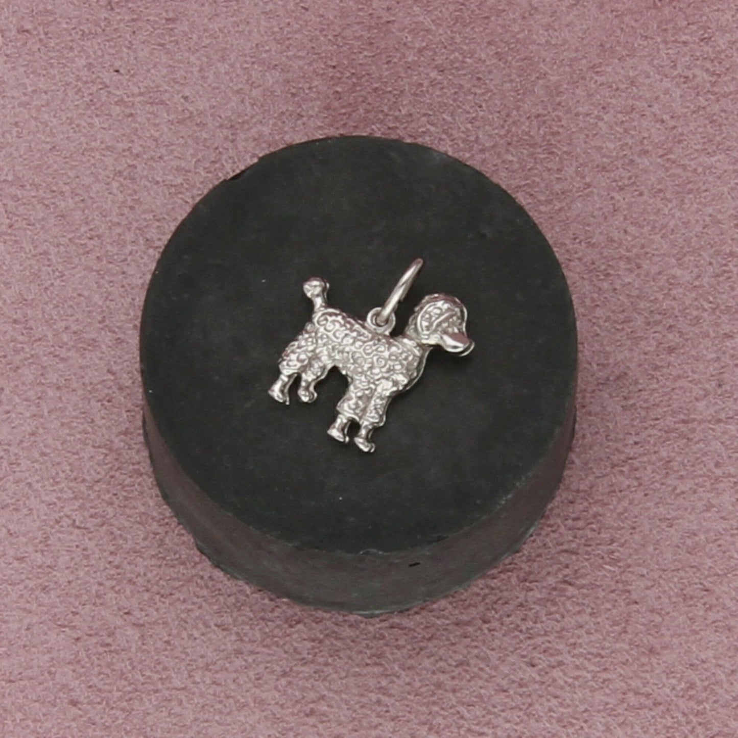 sterling silver vintage poodle dog charm pendant