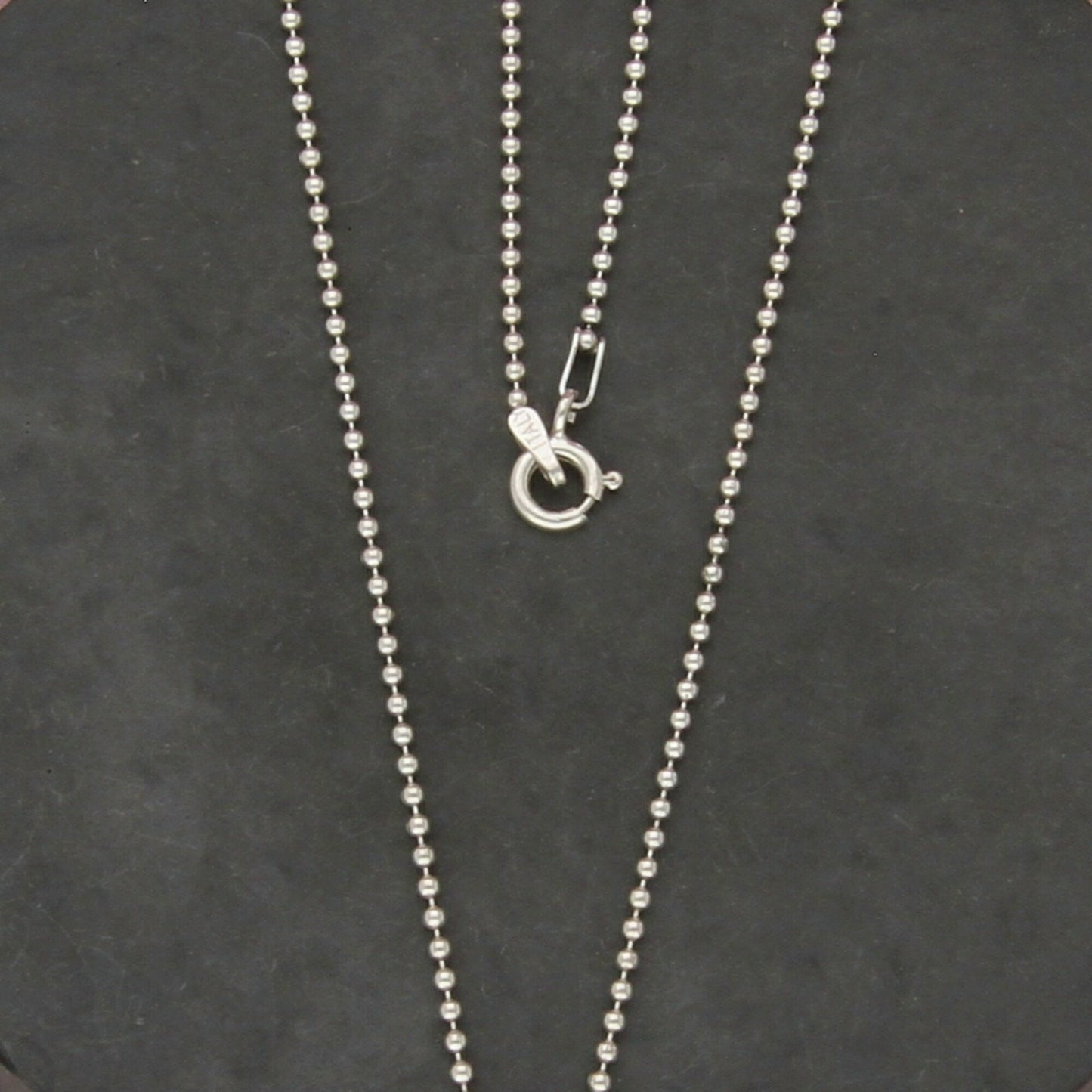 sterling silver italy 1mm bead chain necklace size 20in