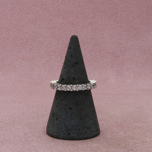 sterling silver princess-cut cz eternity stack band ring size 5.75