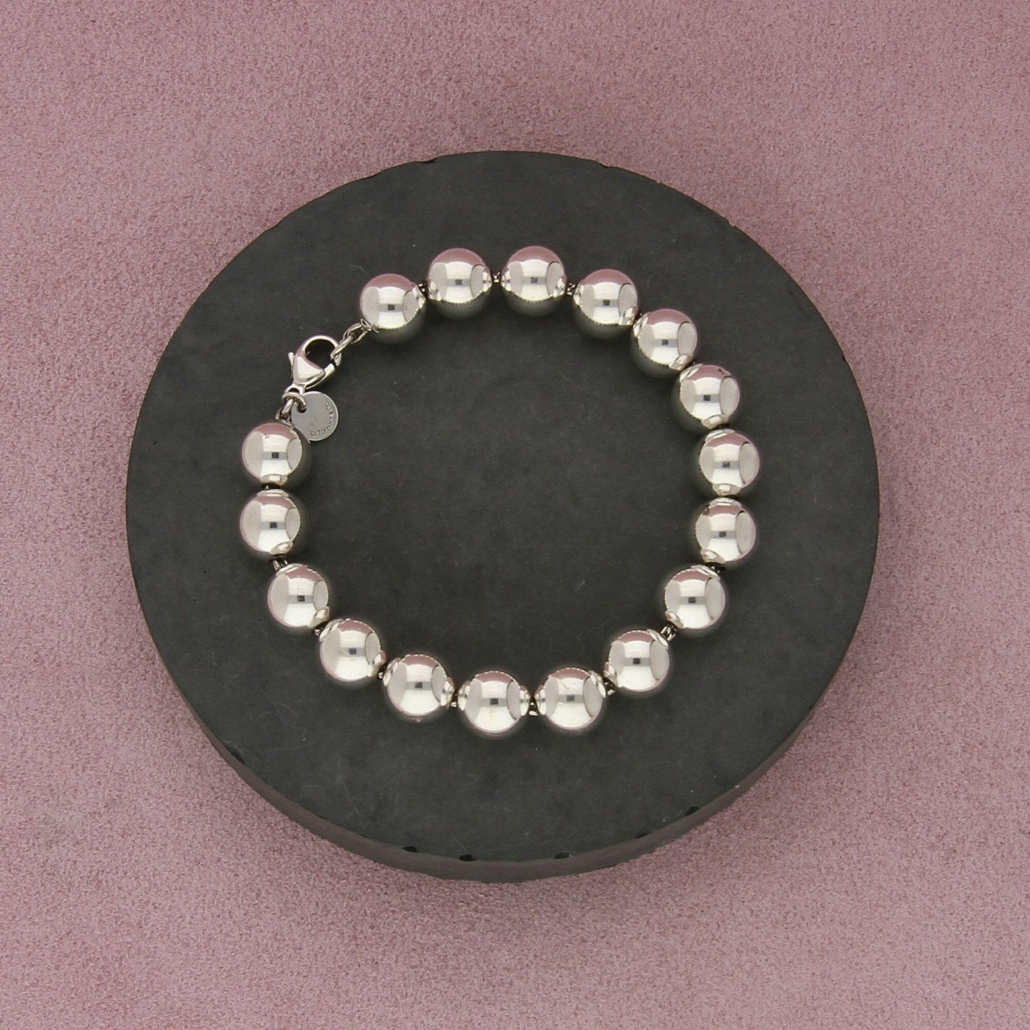 tiffany & co sterling silver hardwear 10mm bead bracelet size 6.25in