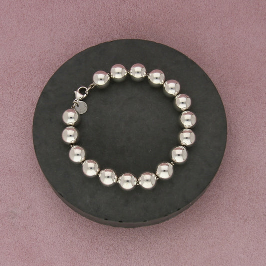 tiffany & co sterling silver hardwear 10mm bead bracelet size 6.25in