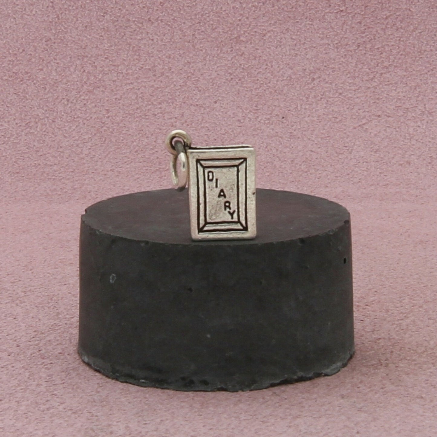 sterling silver vintage 3d diary charm pendant