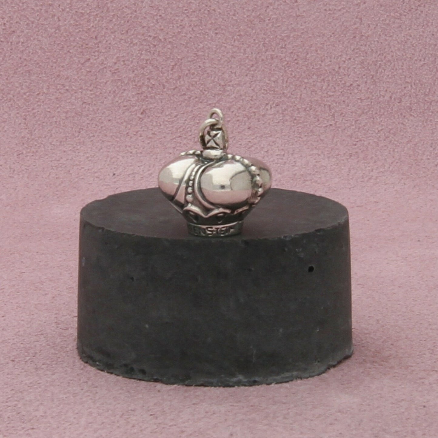 800 silver vintage 3d royal crown charm pendant