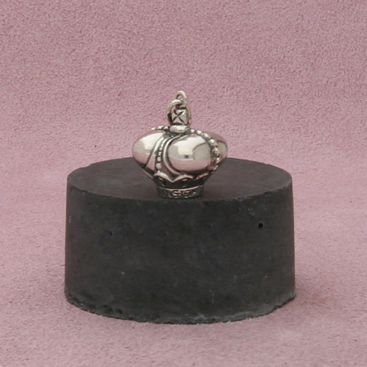 800 silver vintage 3d royal crown charm pendant
