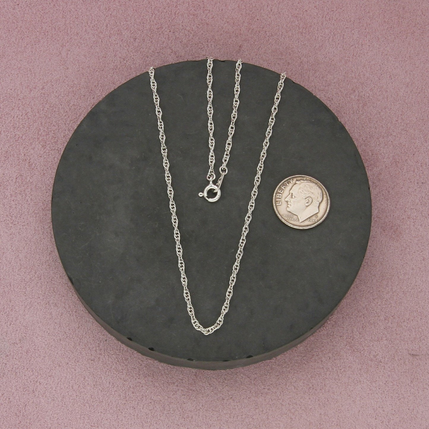 sterling silver 2mm prince of wales chain necklace size 19.5in