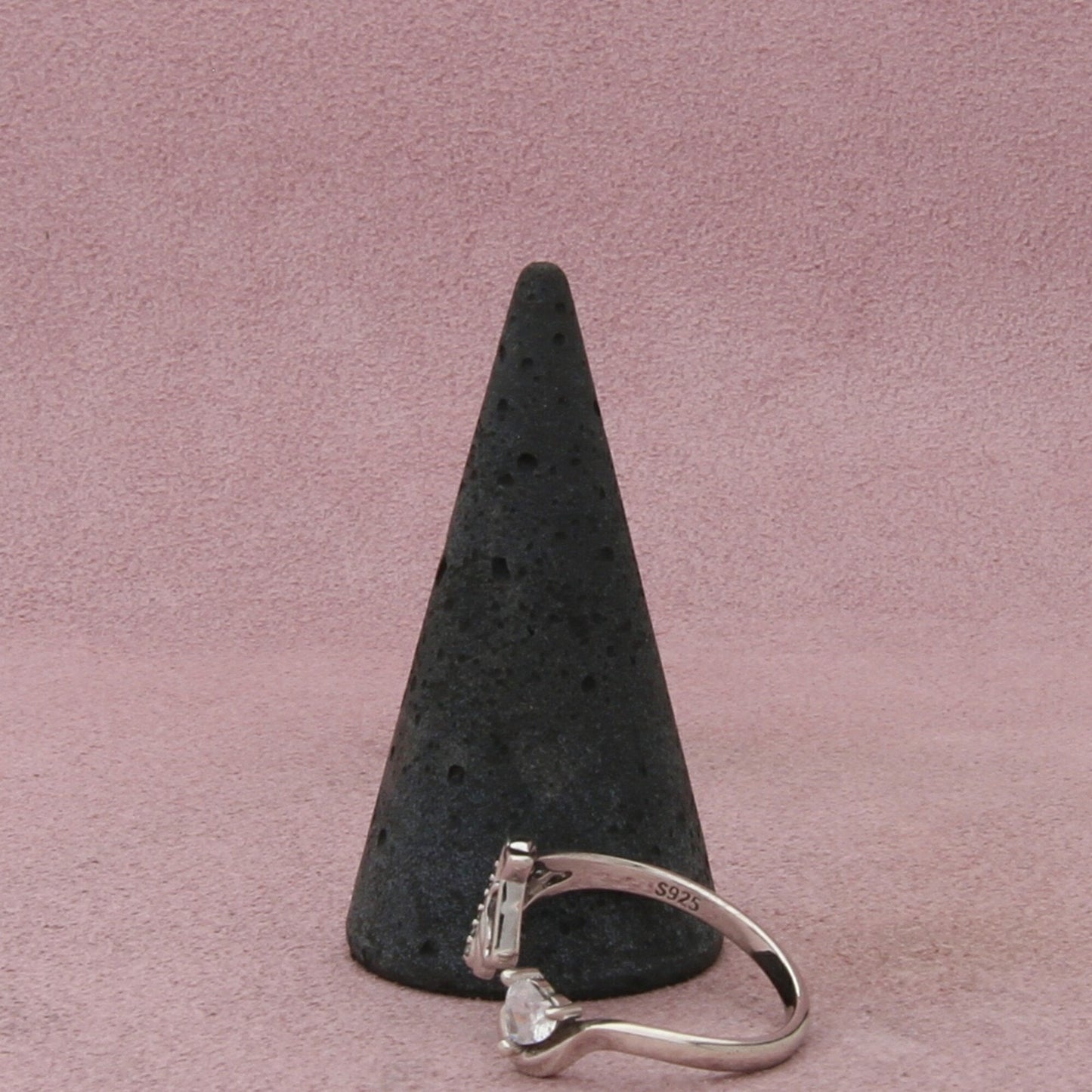 sterling silver cz heart pony horse bypass ring size 9.5