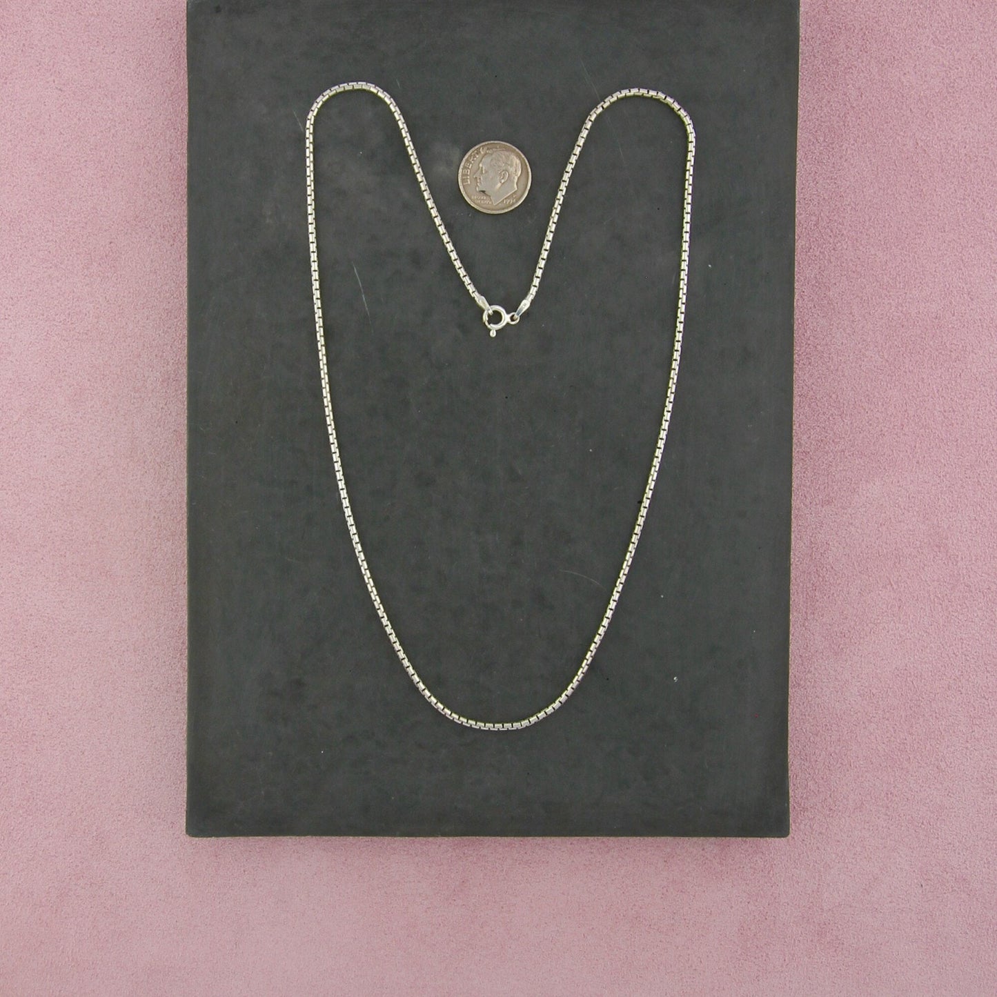 sterling silver 2mm rounded box chain necklace size 20in