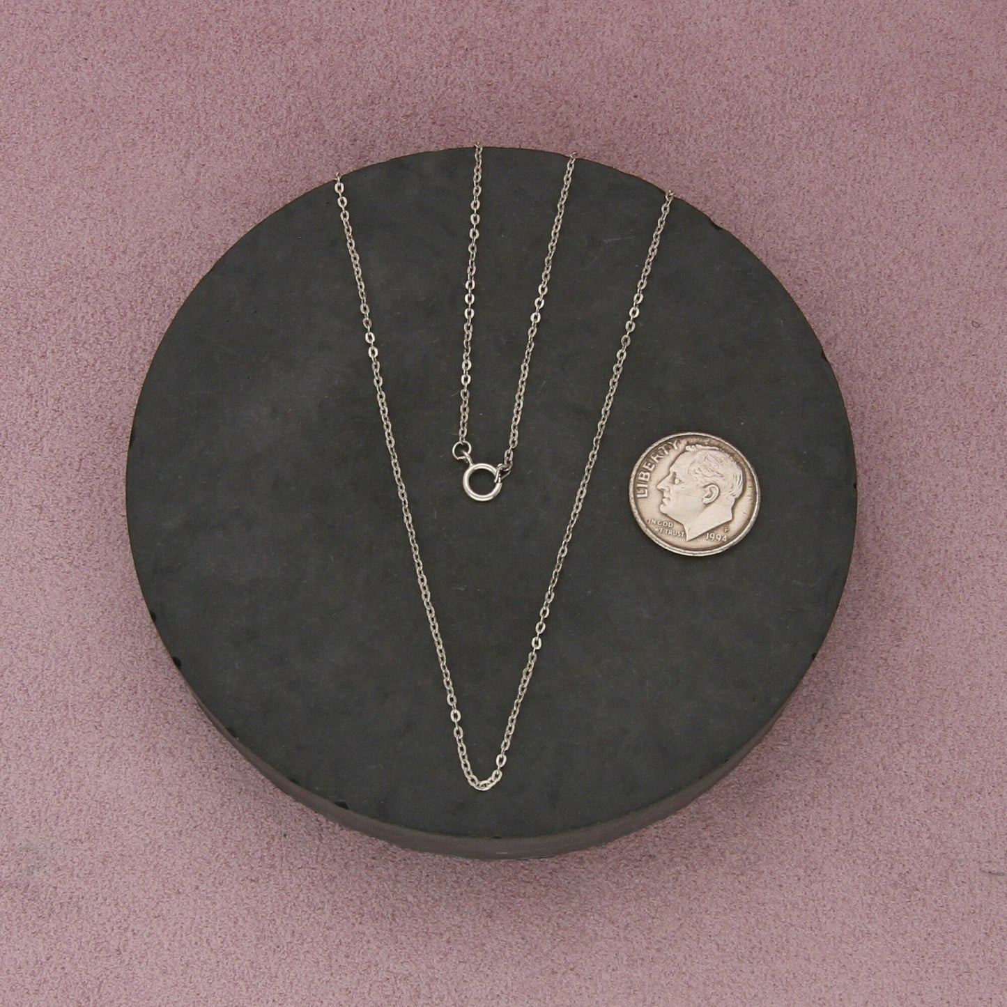 sterling silver 1mm cable chain necklace size 19in