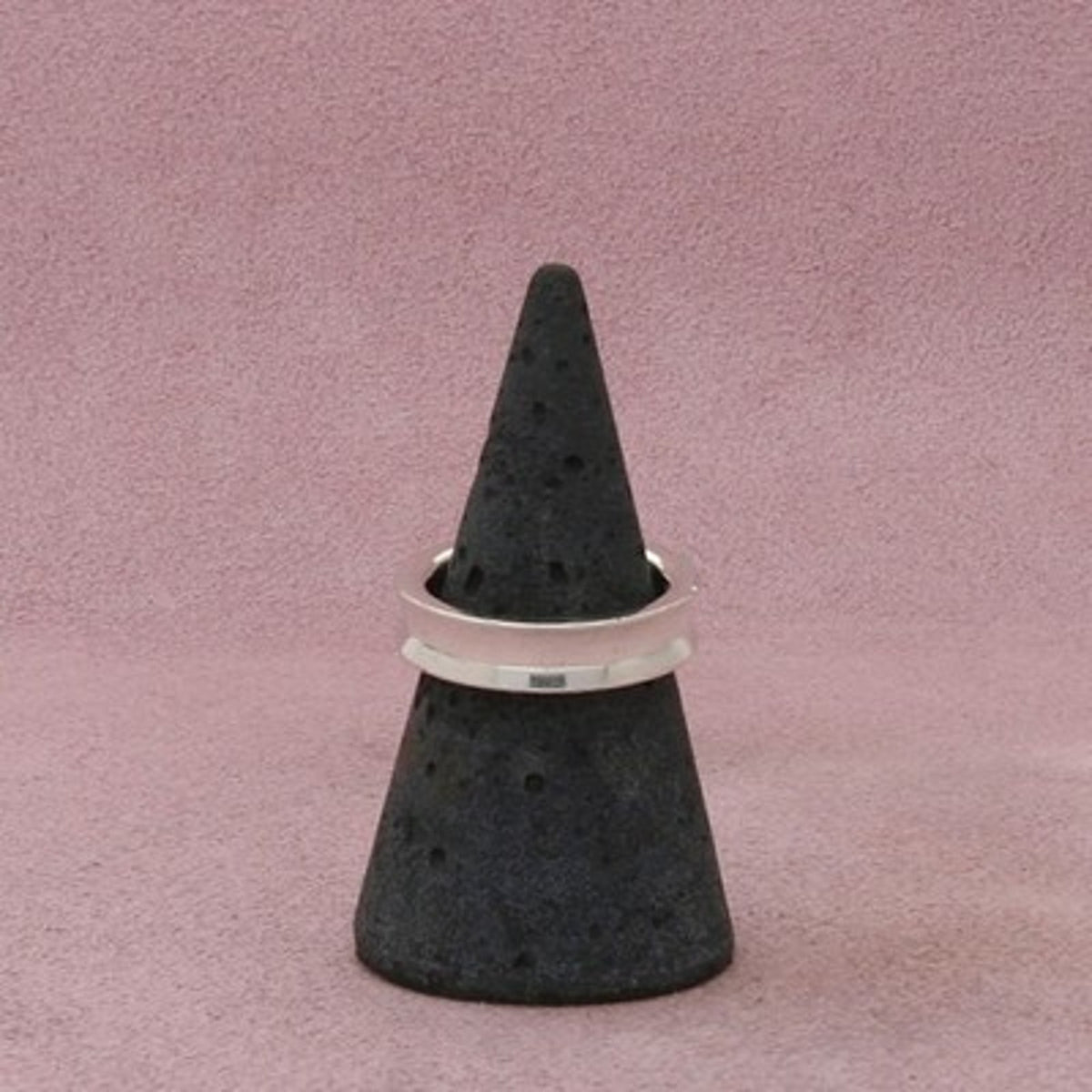 Sterling Silver Vintage British Concave Stack Band Ring Size 6