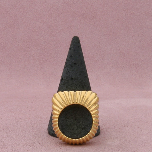 ivi los angeles sterling silver 18k gold plate gaia signet ring size 5