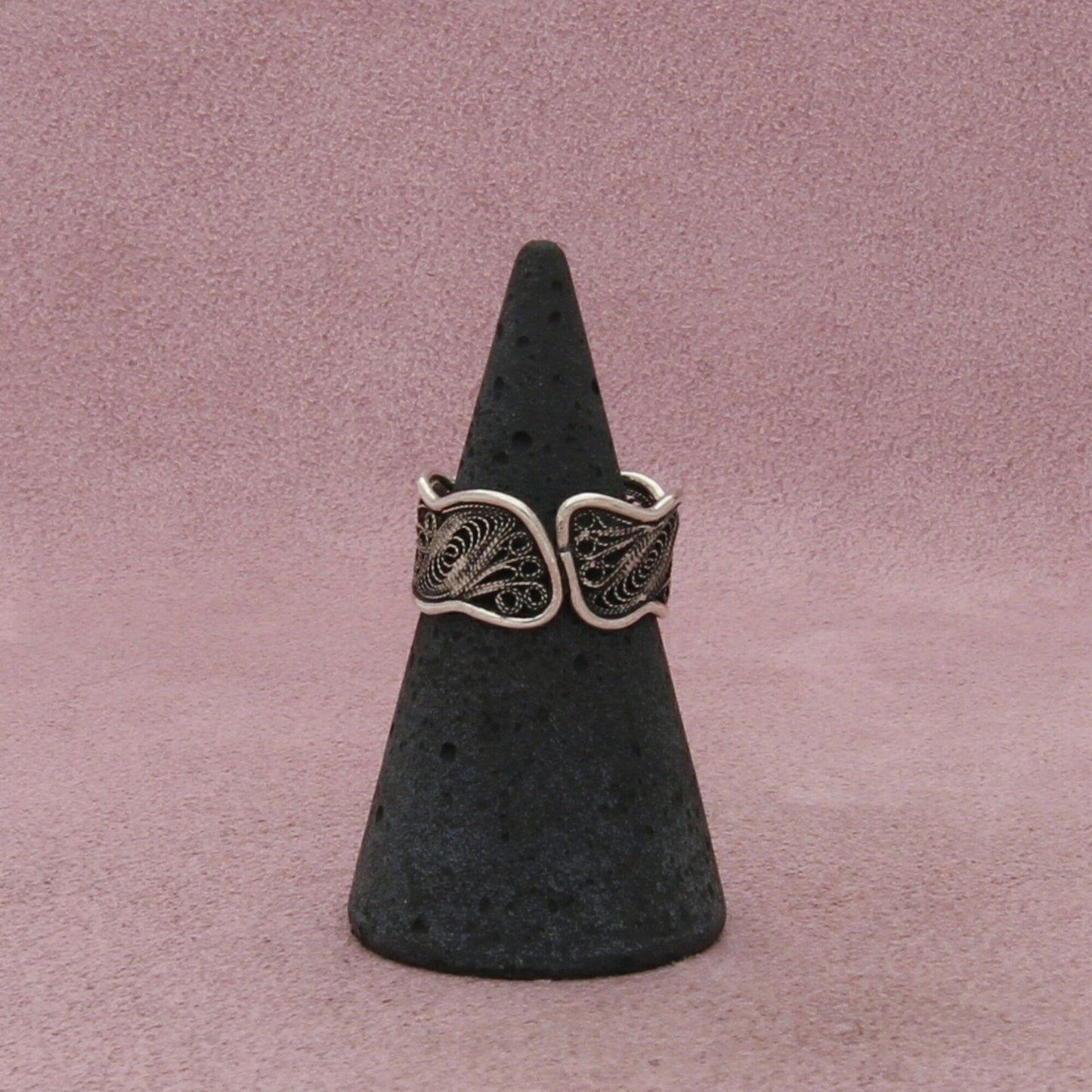 sterling silver vintage wavy filigree band ring size 5.5