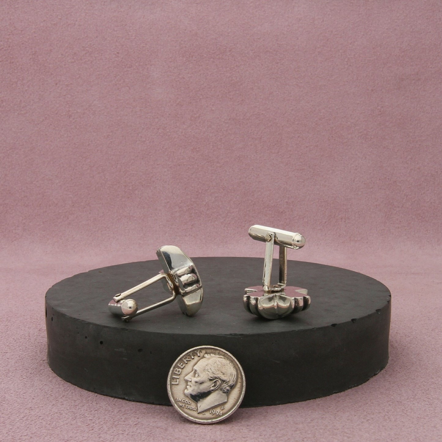 sterling silver vintage notched x cufflinks