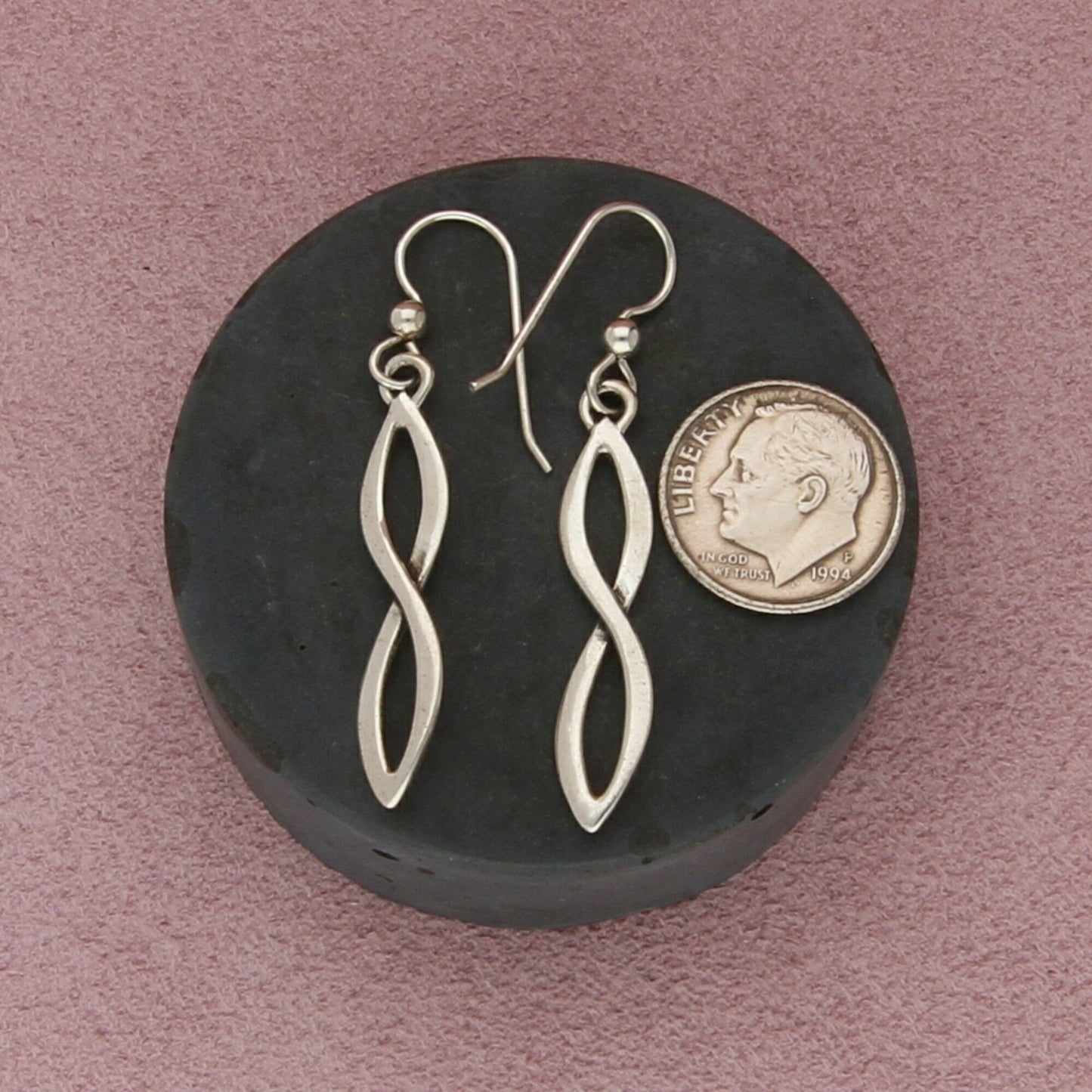sterling silver vintage infinity drop dangle earrings