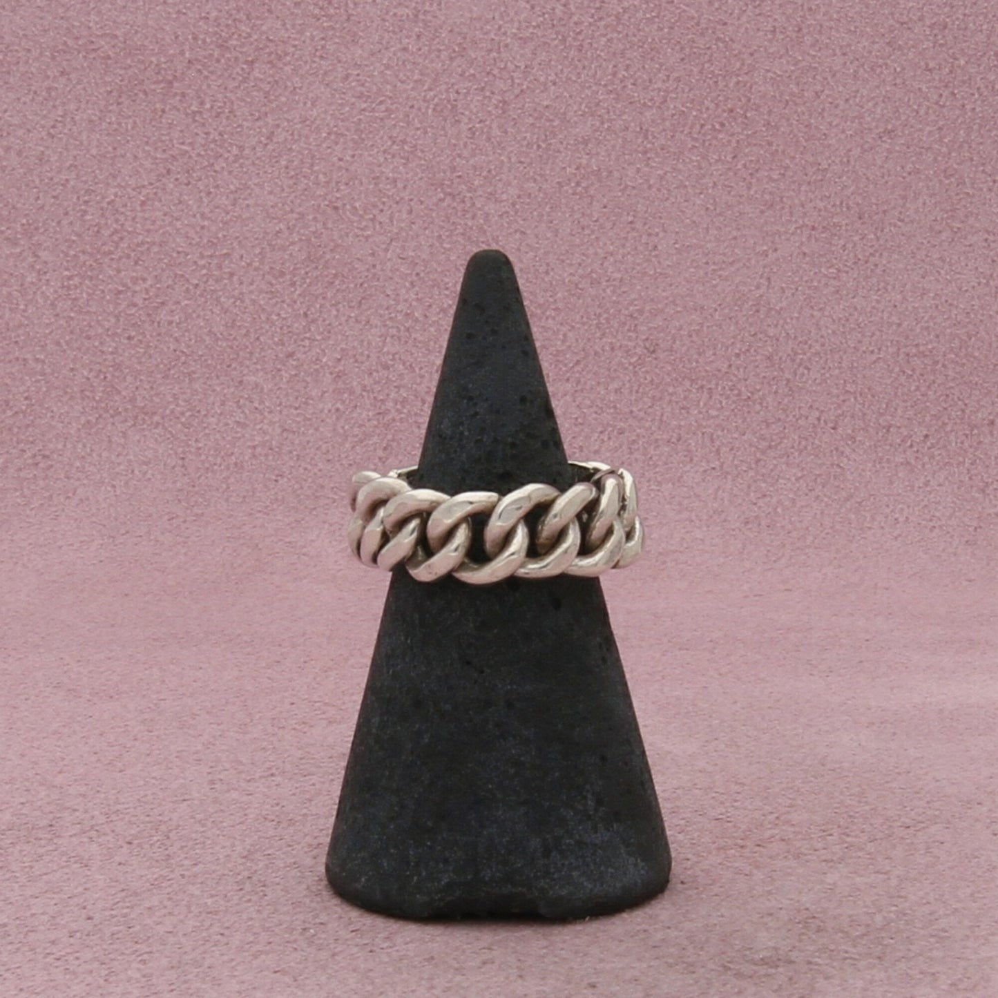 sterling silver vintage curb chain engravable signet ring size 6.25