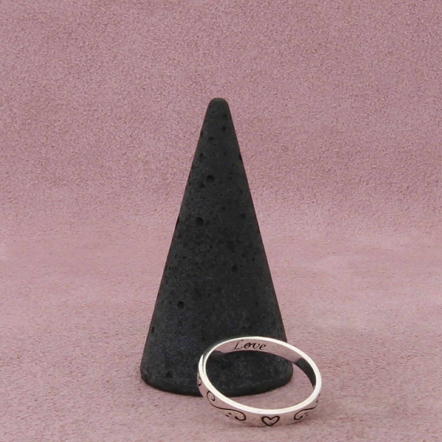 sterling silver floral stack band ring size 7.75