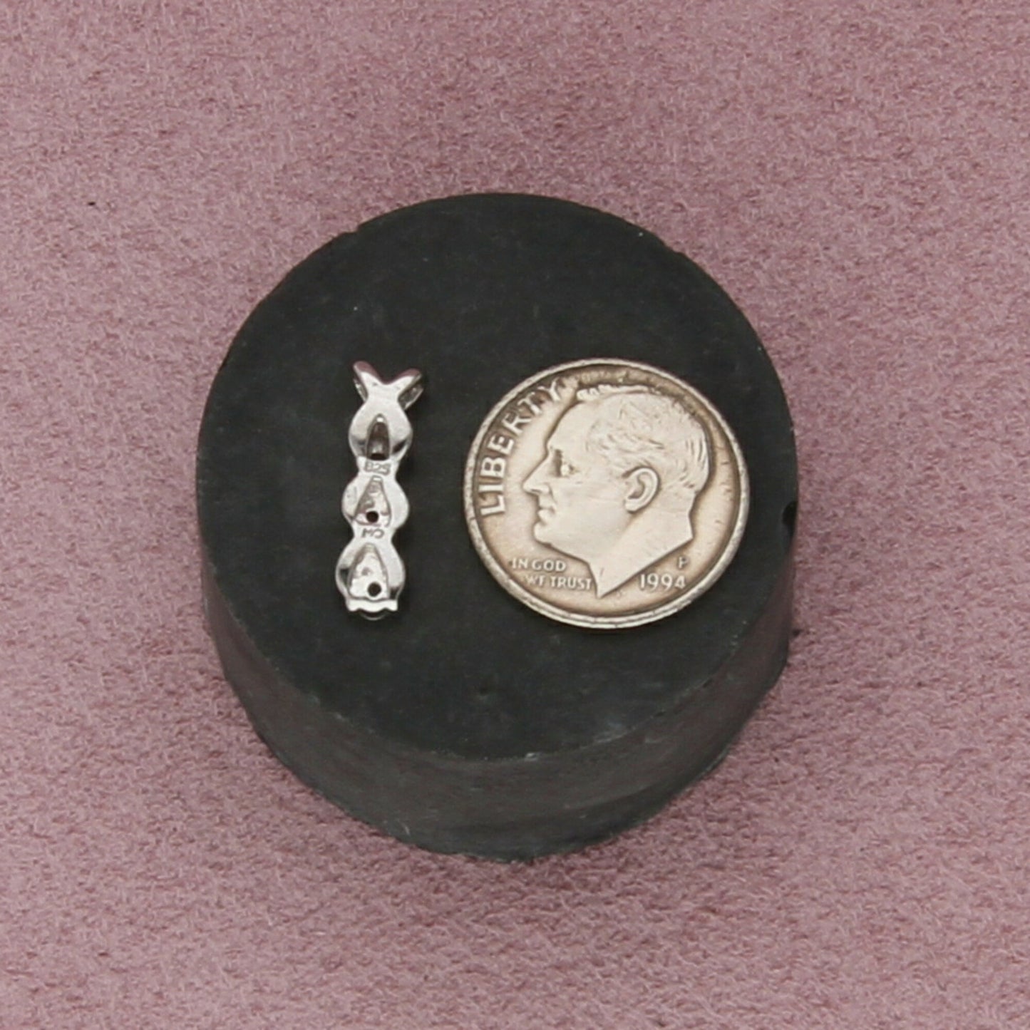 sterling silver dainty diamond accent drop pendant