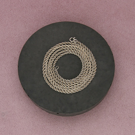 sterling silver 2mm rope chain necklace size 39.75in