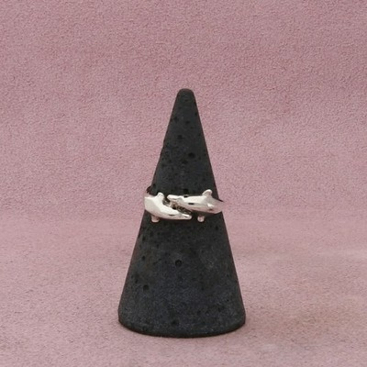 Sterling Silver Dainty Dolphins Ring Size 5