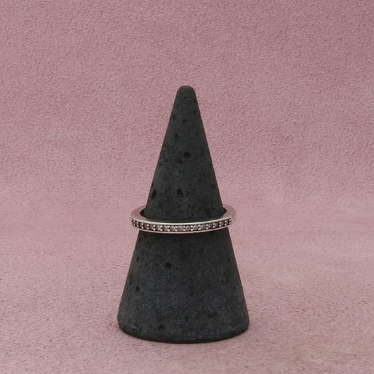 sterling silver dainty cz stack band ring size 7
